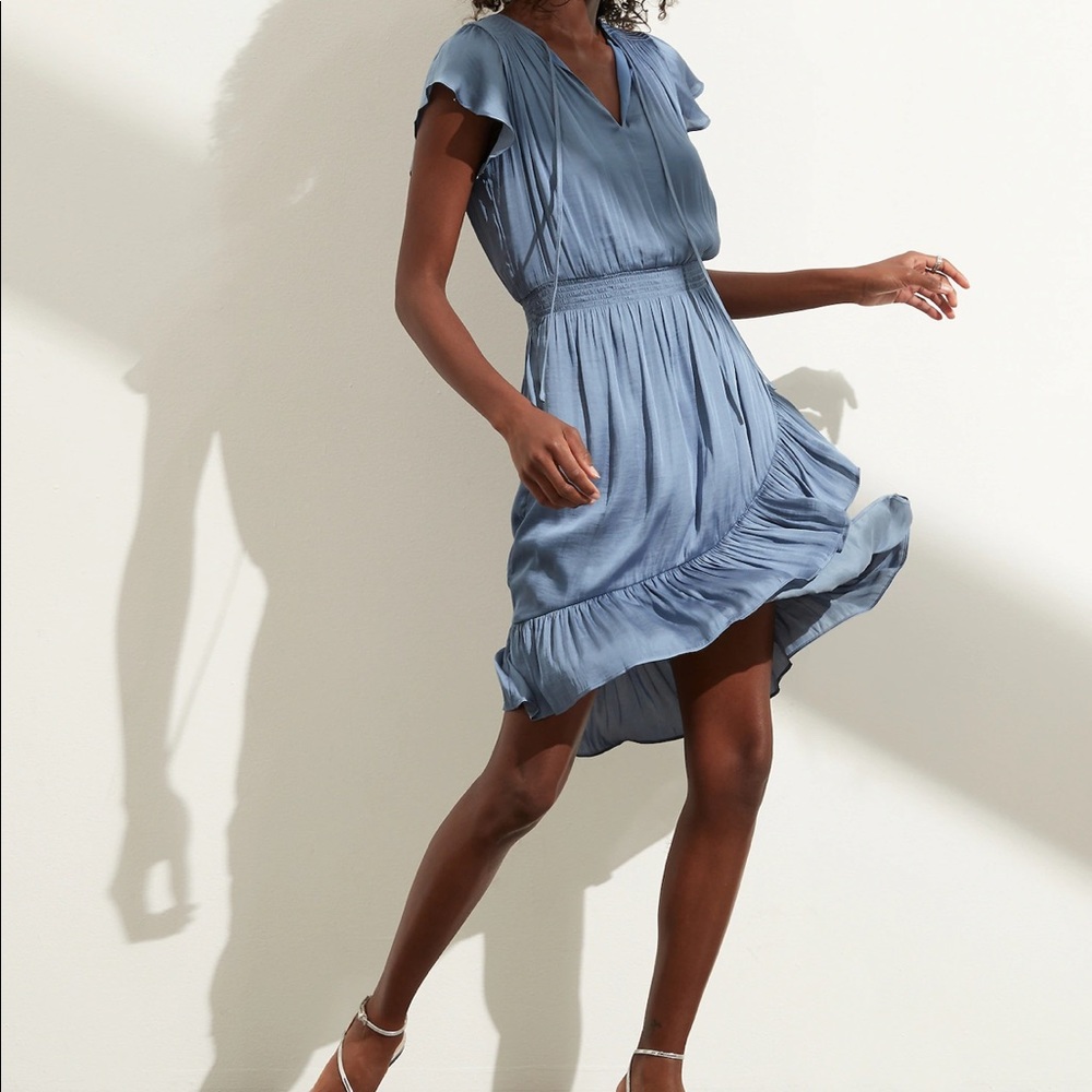 NWT Banana Republic Soft Satin Blue Dress